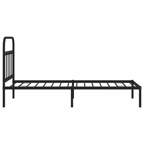 vidaXL metalsengestel med hovedgærde sort 100x190 cm