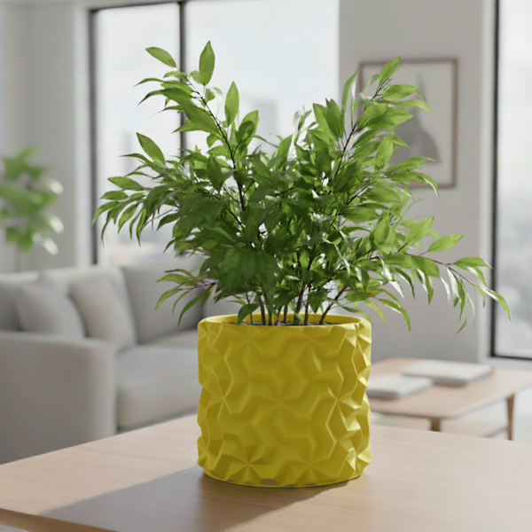 Gul 3D geometrisk mønster urtepotteskjuler til loftplanter