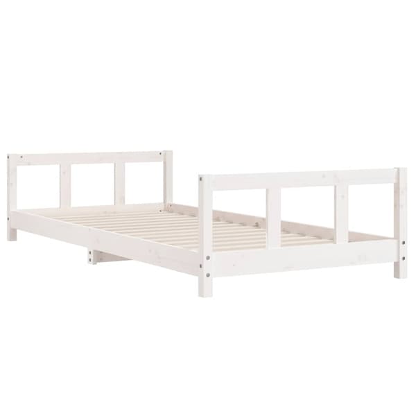 vidaXL Barnsängram vit 90x190 cm furu