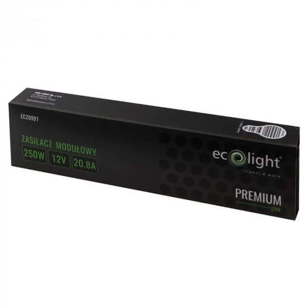 Modulær strømforsyning 250W 12V 20.8A transformer til LED Slim PREMIUM Ecolight