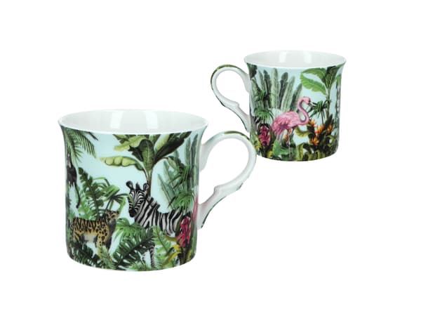 Sæt med 4 kopper - Tropical Safari (FBCh)