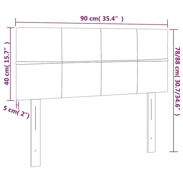 vidaXL Sänggavel mörkgrön 90x5x78/88 cm sammet
