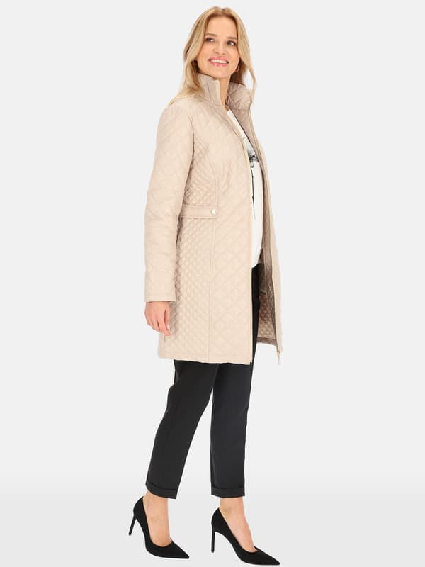 ELEGANT QUILTET DAME-OVERGANGSFRAKKE