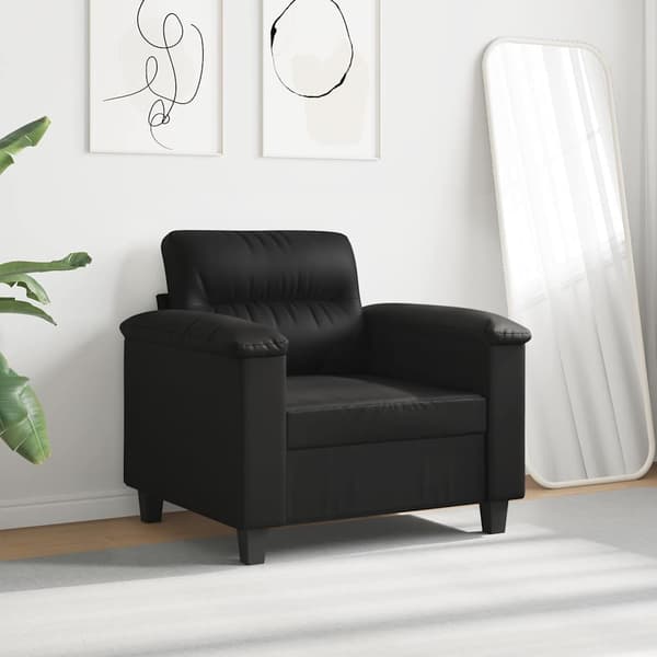 vidaXL lænestol, sort, 60 cm, mikrofiberbetræk