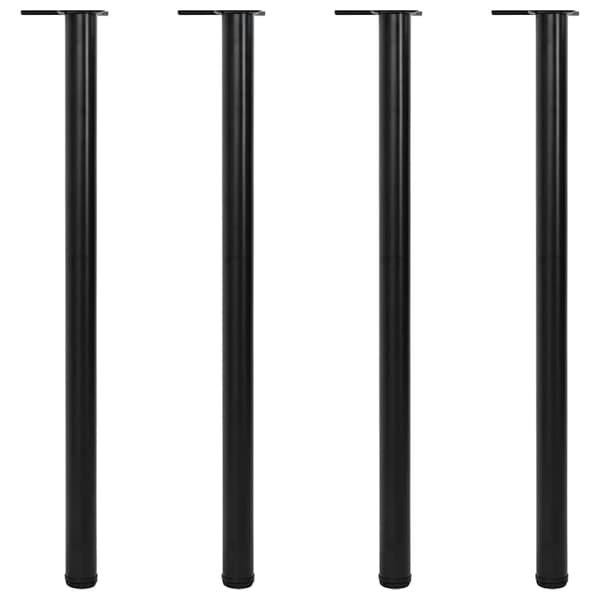 4 højdejusterbare bordben, sorte, 1100 mm