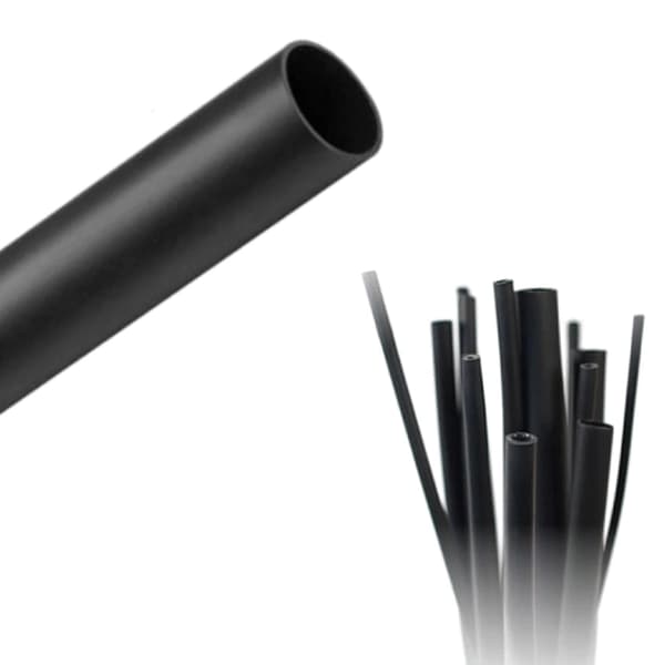 Krympeslange Selvslukkende 4,8 - 2,4 mm Sort 1 m