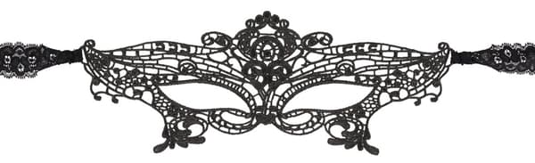 Cottelli ACCESSOIRES Broderet maske med blondebånd, sort