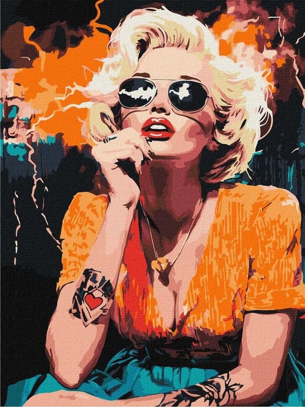 Maleri efter tal - Monroe i Hollywood 30x40cm