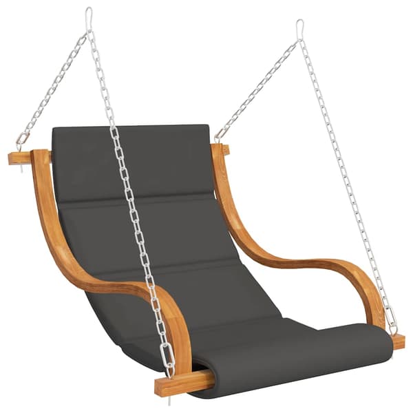 vidaXL Hängstol med dyna, böjt trä, teak