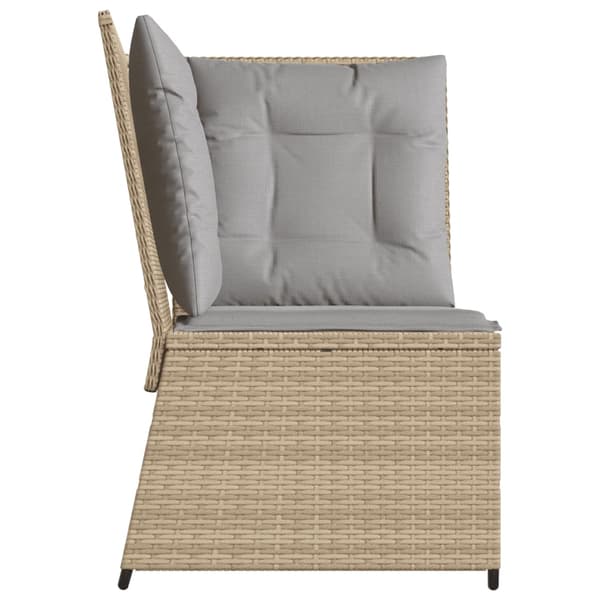 vidaXL Hörnsoffmodul med kuddar, beige, polyrotting