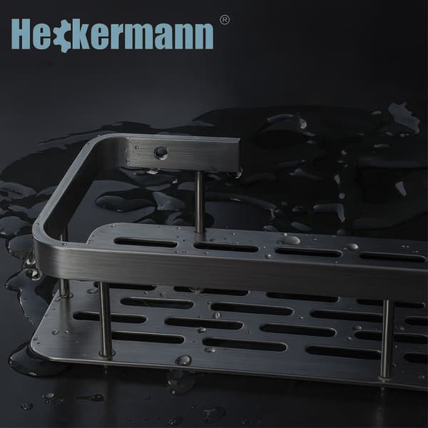 Heckermann Sort Badeværelseshylde 30cm