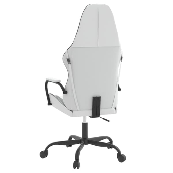 vidaXL massage-gamingstol, sort og hvid, kunstlæder