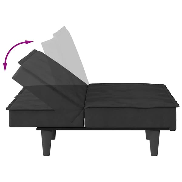 vidaXL Vuodesohva mukitelineillä musta sametti