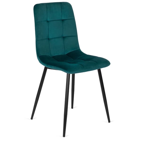 Klädd matstol PERU turkos sammet modern loft