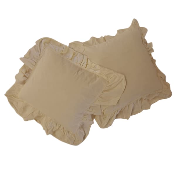 Beige örngott 40x40 med volanger, set om 2