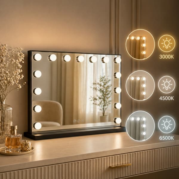 Hollywood-meikkipeili 58x48 LED musta