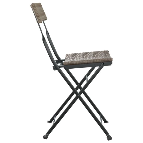 vidaXL foldbare bistrostole, sæt med 4, grå, polyrattan og stål