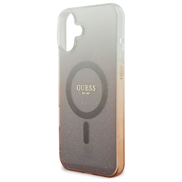 Guess IML Glitter Gradient MagSafe-skal till iPhone 16 Plus, brunt