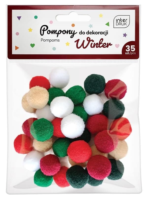 Koristeeksi tarkoitetut pompomit 35 kpl Talvi