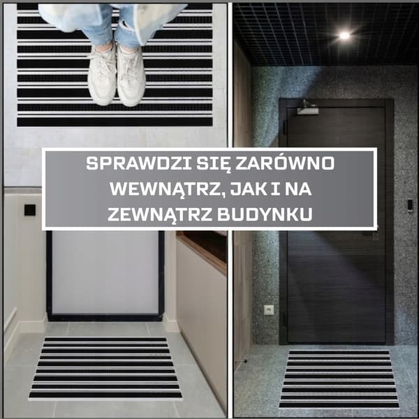 POLENTEX SVART DÖRRMAKER Combi Junior 12 BORSTE-GUMMIKARM 100x50