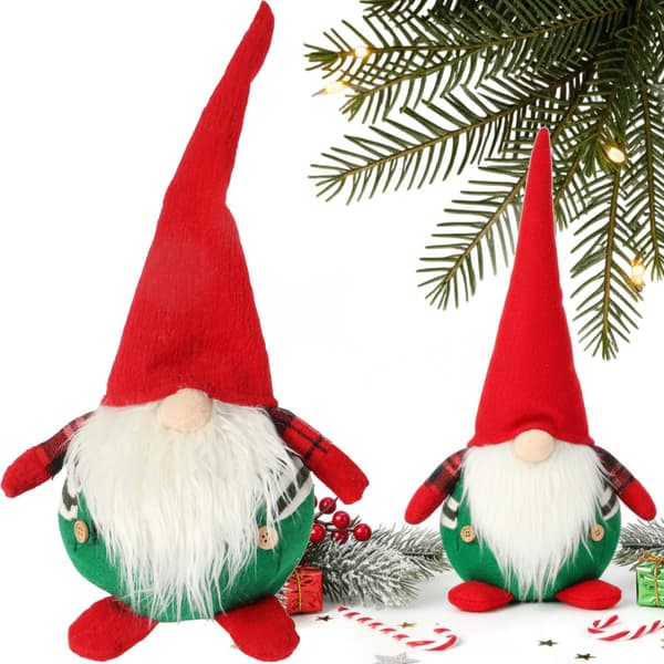 Julgransprydnad med dvärgtomte present 50 cm