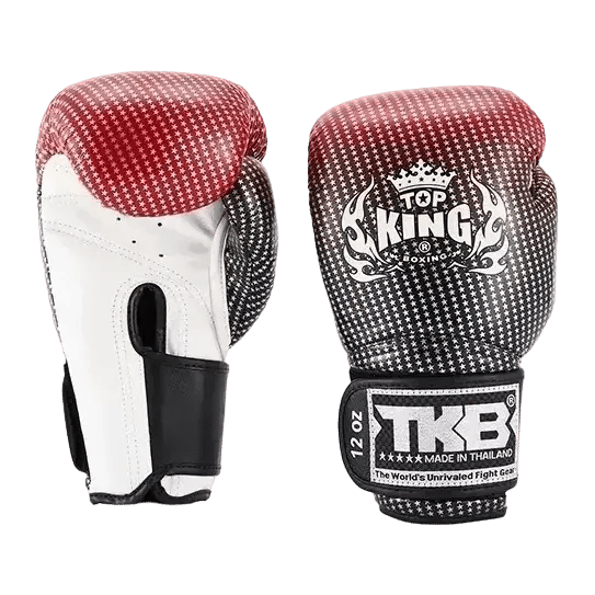 Top King Super Star Muay Thai Boxningshandskar Röda 10OZ