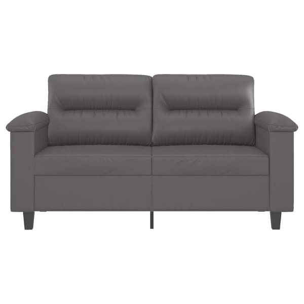 vidaXL 2-sitssoffa, grå, 120 cm, konstläder