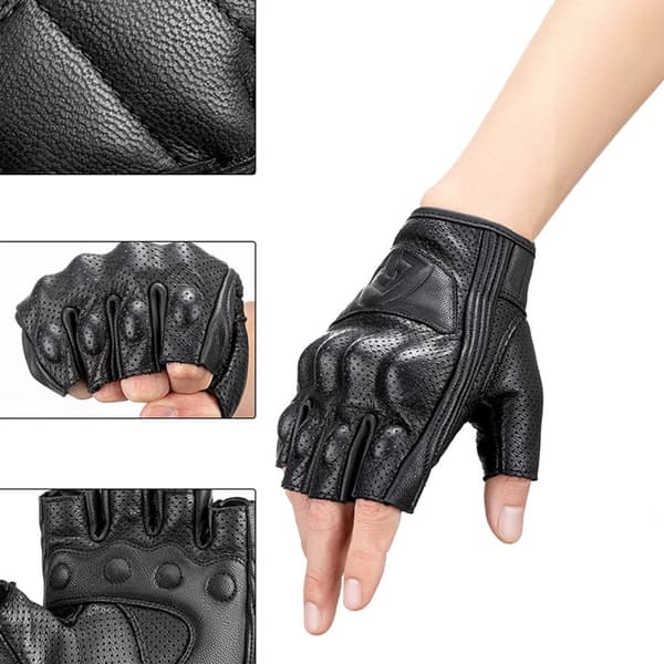 Rockbros Læder Motorcykelhandsker XL Sort