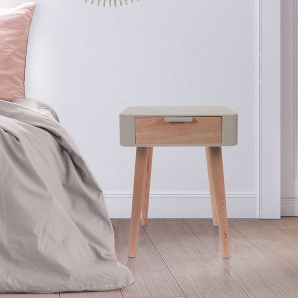 WENDY sängbord med taupe låda