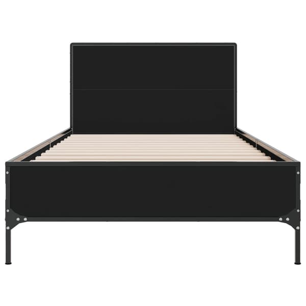 vidaXL sengestel sort 90x200 cm træ og metal