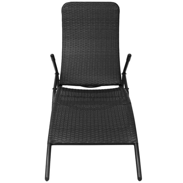 vidaXL foldbar havestol i polyrattan sort