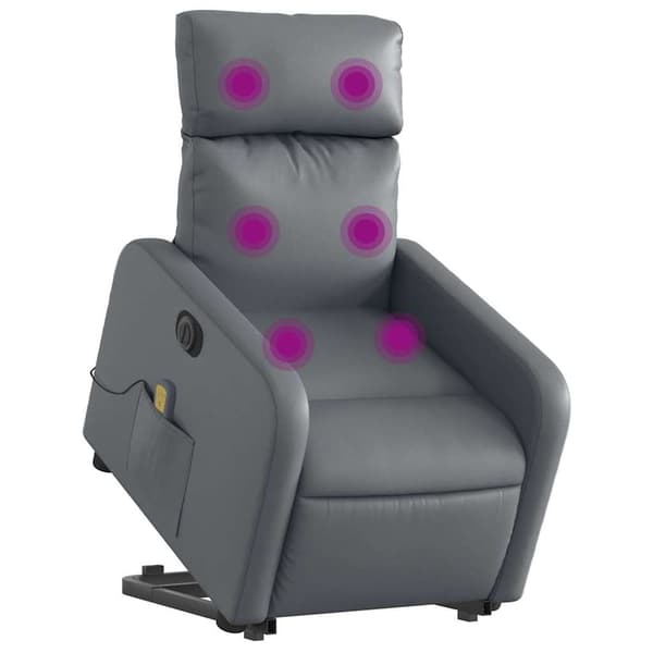 vidaXL elektrisk lænestol med massage, grå