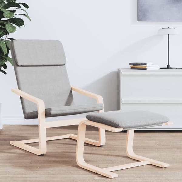 vidaXL Loungefåtölj, ljusgrå, tygklädsel