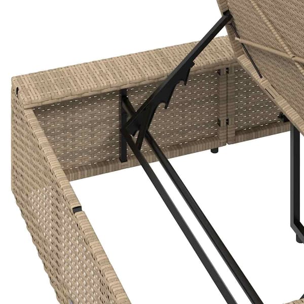 vidaXL solseng med flydende hynde beige polyrattan