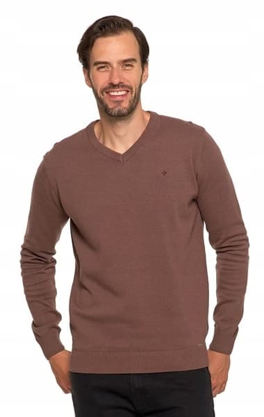 Moraj elegant herreskjorte med lige snit, klassisk bomuld, brun S