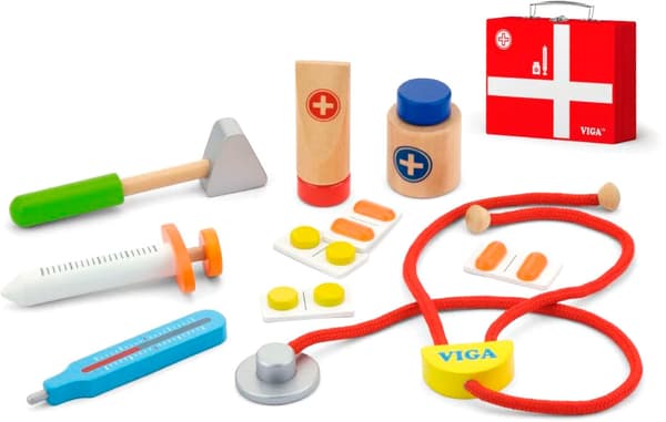 Viga Toys Trælegesæt Lægekuffert