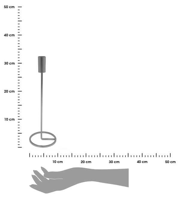 Hög silverfärgad ljusstake 31 cm