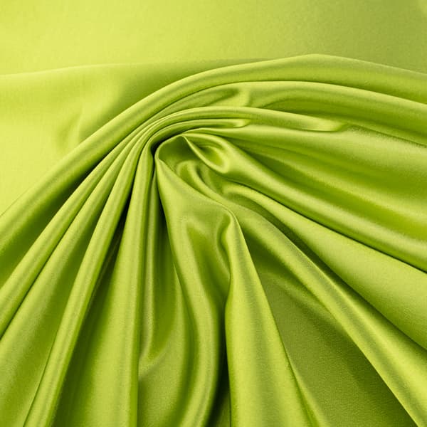 Satin crepe-tyg, limefärgad