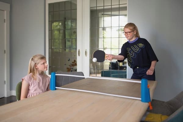 Bordtennisspil med net