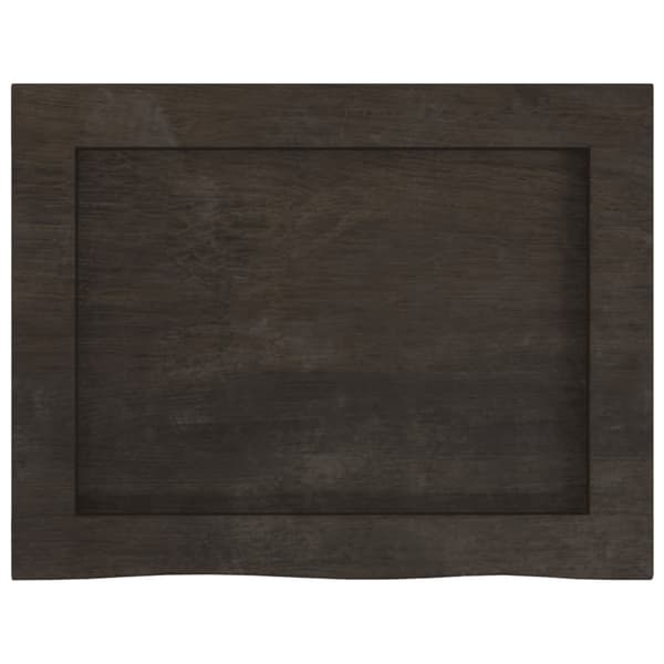 vidaXL hylde mørkebrun 40x30x(2-4) cm egetræsfinish