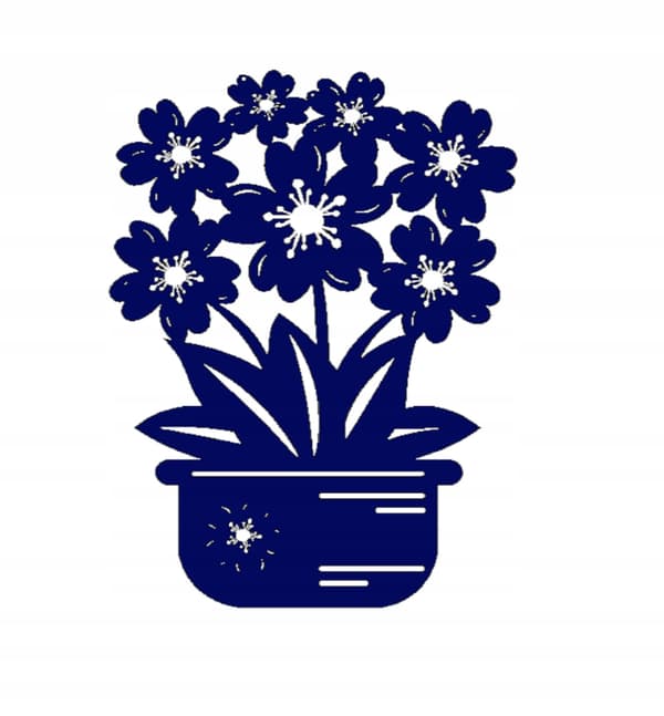 1. Urtepottevedhæng, blomster, åbent arbejde, FARVER