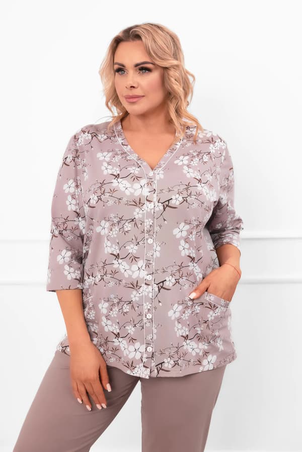 Kvinders pyjamas 3/4 ærmer, 3/4 bukser Kimuri M