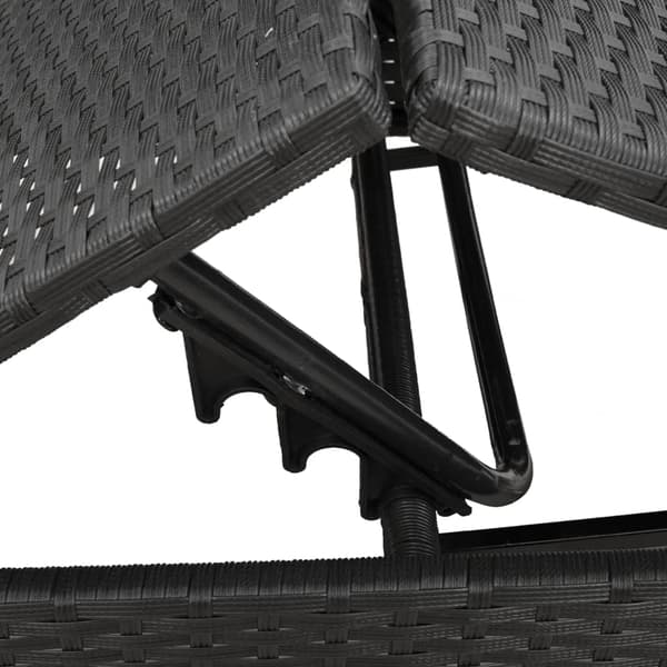 vidaXL liggestole med bord, sæt med 2, sort, polyrattan
