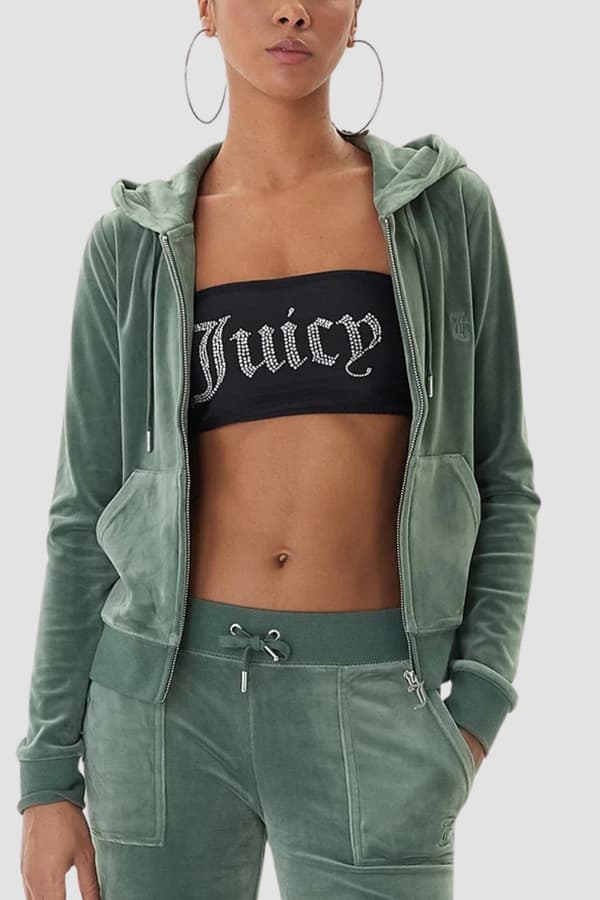 Juicy Couture Grøn Dame Guld Robertson Hættetrøje S