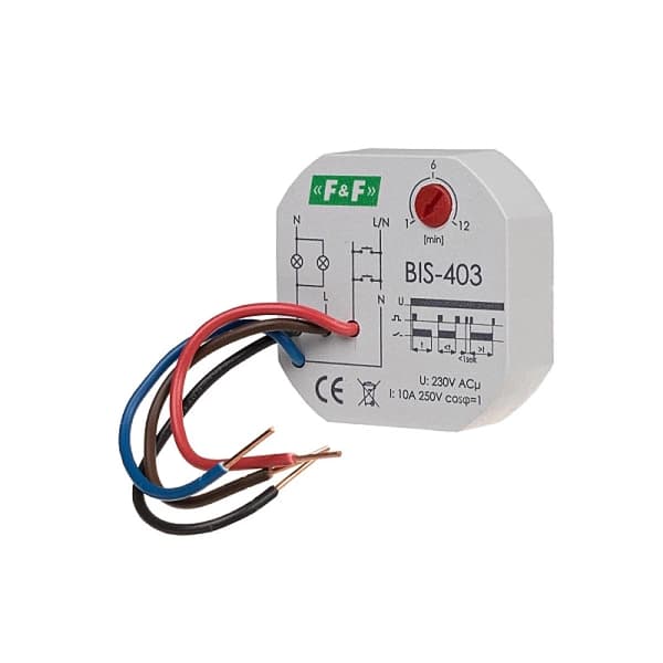 F&F Bistabilt relæ med timer 230V 10A BIS-403