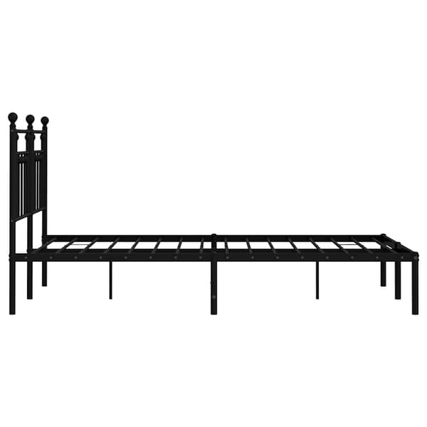 vidaXL metalsengestel med hovedgærde sort 140x190 cm
