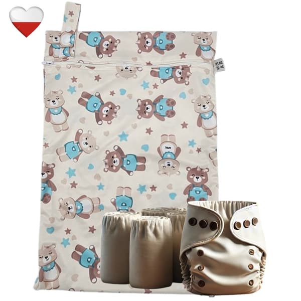 NappiMe Mint Bears PUL pusletaske