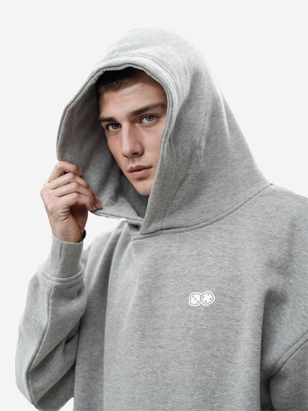 Herr grå Lucky Dice Small Dice Oversize Hoodie M