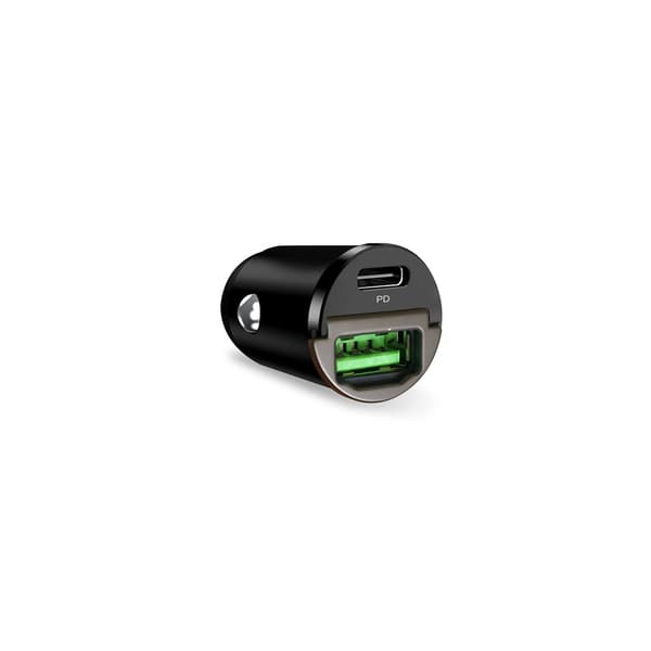 USB-C-USB-A-autolaturi PD - musta