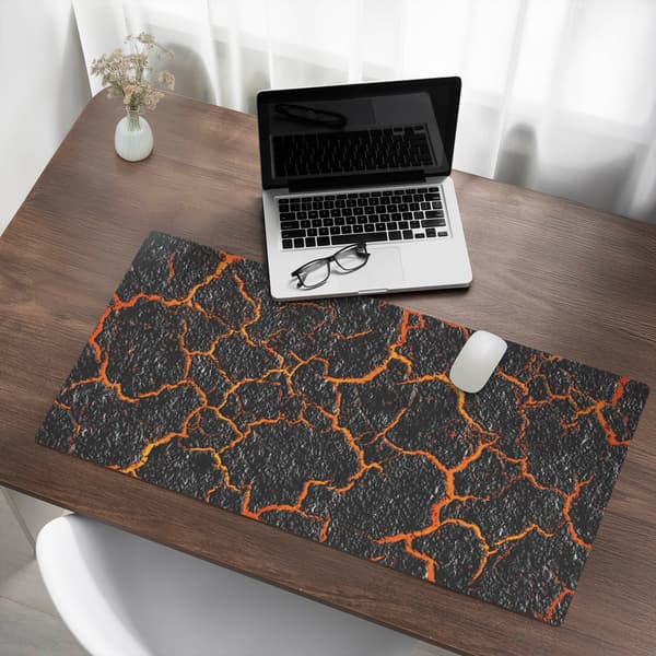 Universal beskyttelsesmåtte til computerudstyr, revnet lava, 100x50 cm